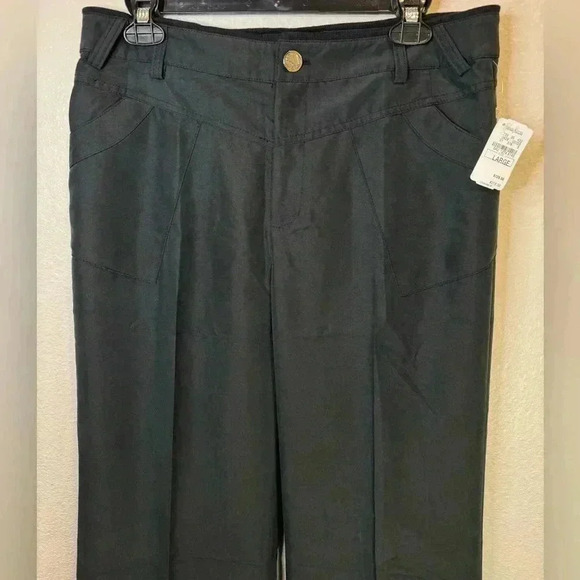 NWT Stella & Jamie Wide Leg Flare Black Trouser Size L - Picture 3 of 8